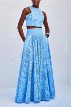 Larissa™ Embroidered Blouse & High-Waisted Maxi Skirt Ensemble