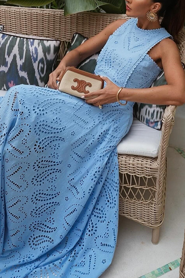 Larissa™ Embroidered Blouse & High-Waisted Maxi Skirt Ensemble