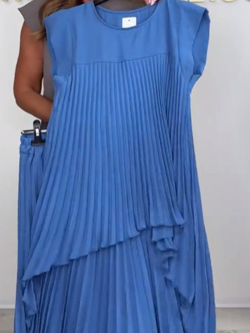 Sherry™ Pleated Midi Top with Wide-Leg Pants Ensemble