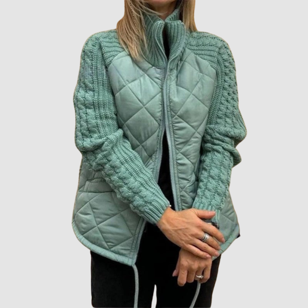 Carina™ Patchwork Down Jacket in Wool