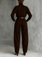 Jessica™ Chic Top & Straight-Leg Trouser Set