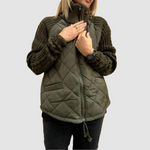 Carina™ Patchwork Down Jacket in Wool