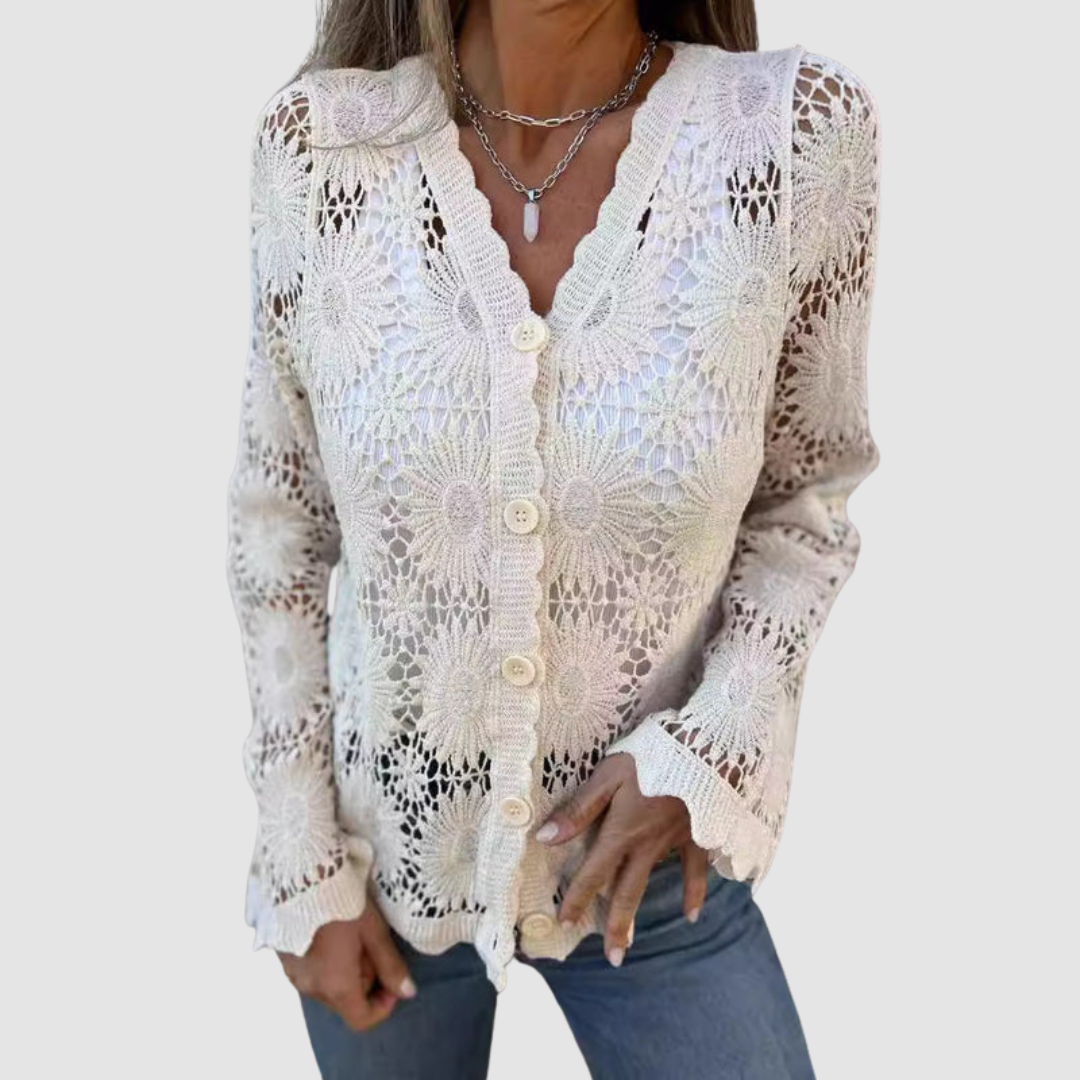 Laurelle™ V-Neck Lace Cardigan