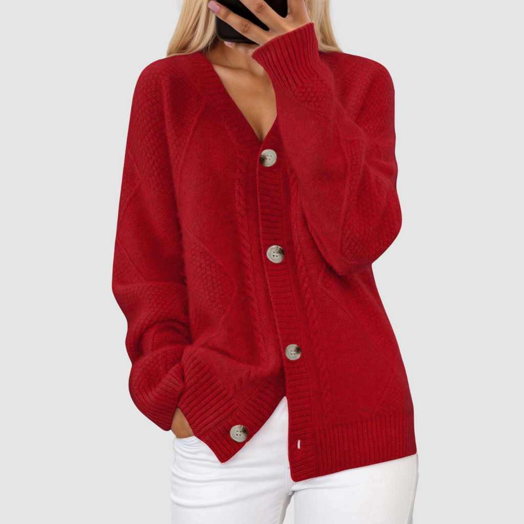 Meg™ Luxe Knitted V-Neck Cardigan
