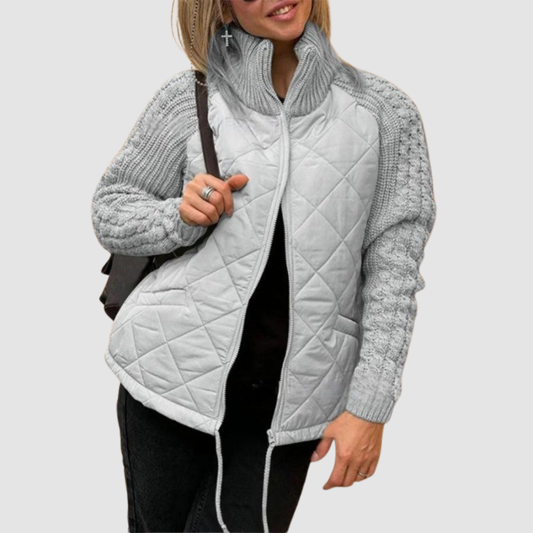 Carina™ Patchwork Down Jacket in Wool