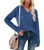 Lightweight V-Neck Knit Sweater – Relaxed Long Sleeve Pullover