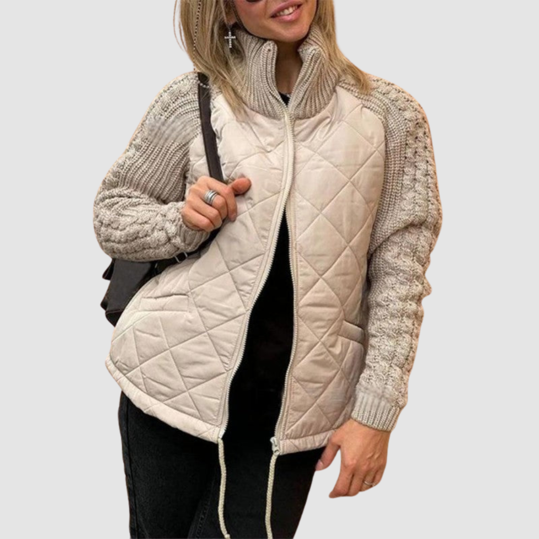 Carina™ Patchwork Down Jacket in Wool