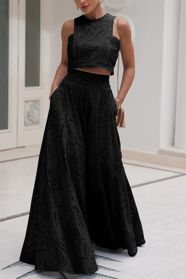 Larissa™ Embroidered Blouse & High-Waisted Maxi Skirt Ensemble