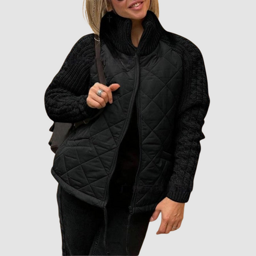 Carina™ Patchwork Down Jacket in Wool