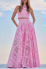 Larissa™ Embroidered Blouse & High-Waisted Maxi Skirt Ensemble