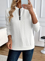 Textured Zipper Sweatshirt – Stylish & Comfy