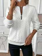 Textured Zipper Sweatshirt – Stylish & Comfy