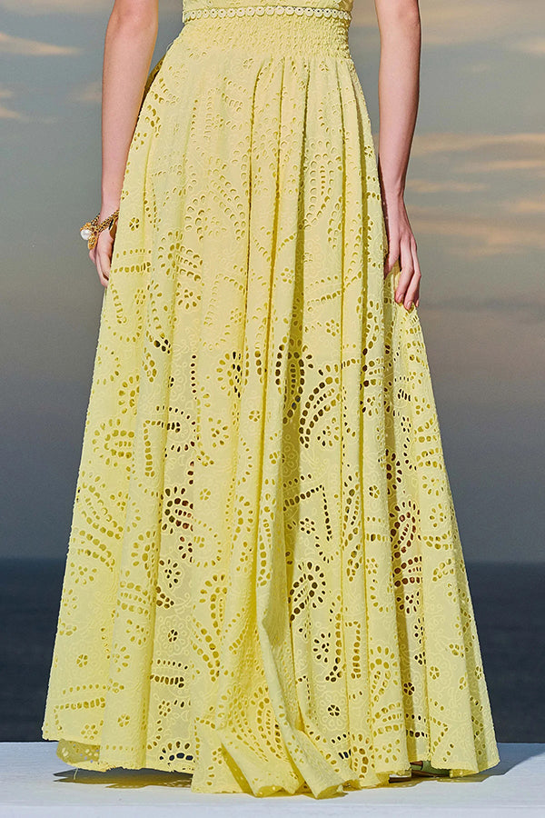 Larissa™ Embroidered Blouse & High-Waisted Maxi Skirt Ensemble