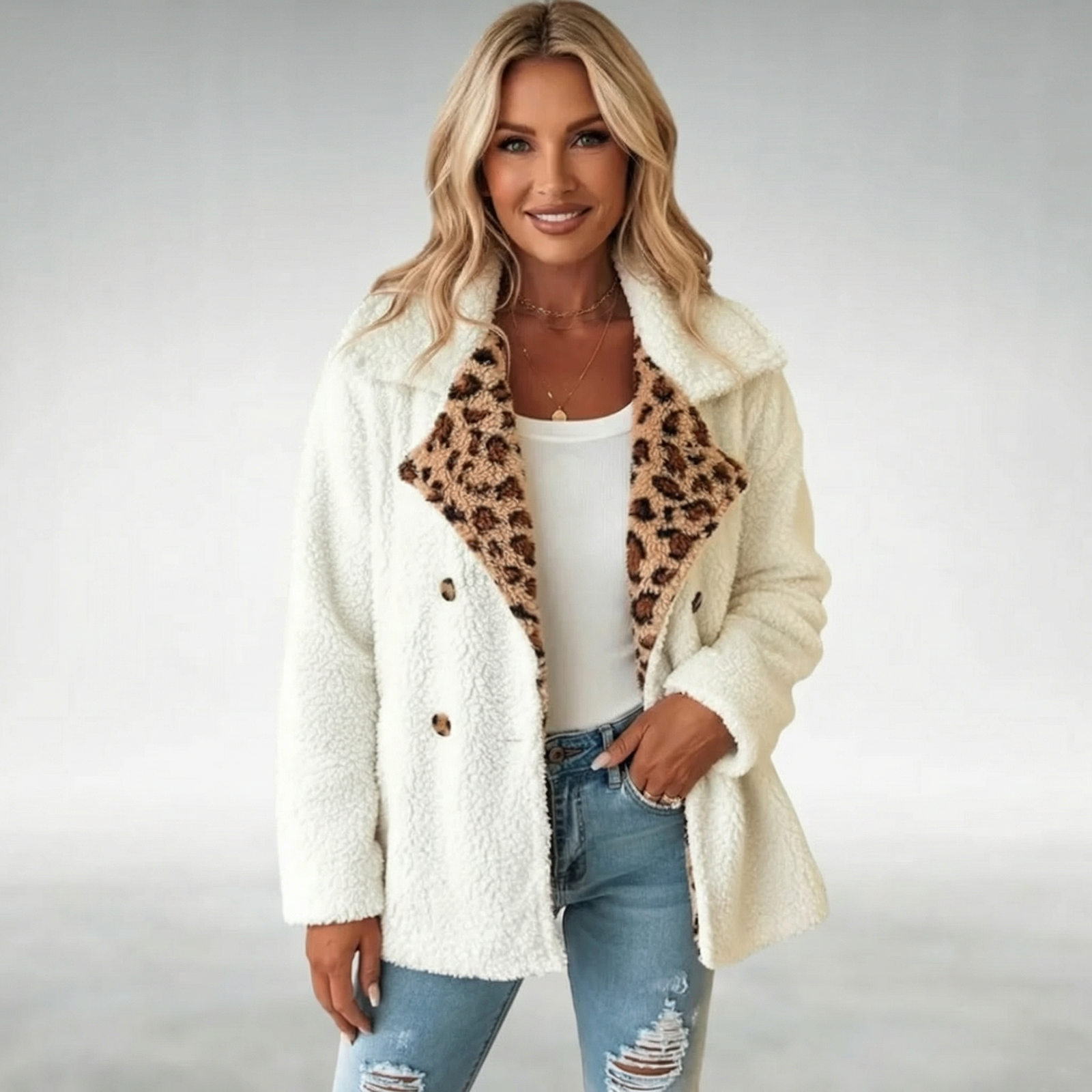 Lori™ Cozy Leopard Teddy Coat