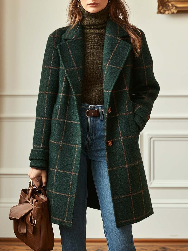 Kayla™ Vintage Plaid Tweed Jacket